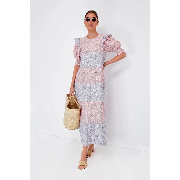 Hyacinth House Tuckernuck Multi Floral Barton Maxi Dress Cottagecore Women Small - Picture 1 of 9